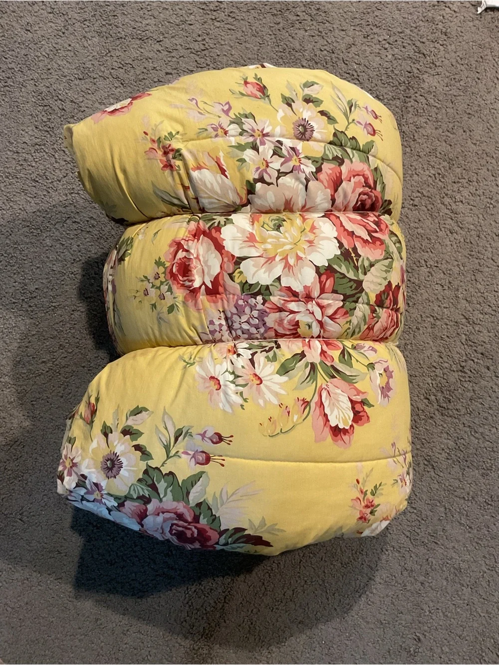 Ralph Lauren Sophie Vintage Yellow Floral Full/Queen Comforter Country Cottage